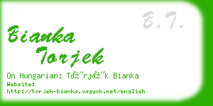 bianka torjek business card